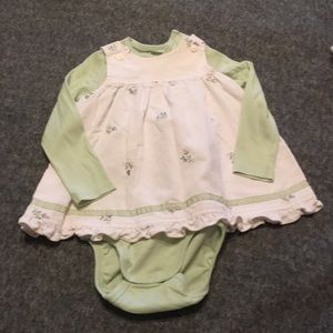 Baby girl....Cute pinafore and long sleeve shirt